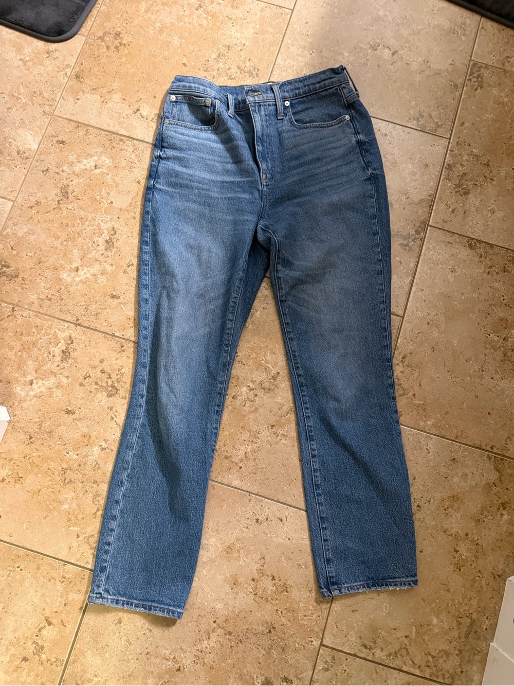 The High-Rise Slim Boyjean Straight Leg Women's Jeans - Blue